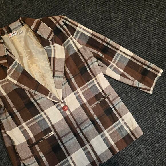 vintage 1980s Limited edition plad blazer by units. womans size Large - Picture 3 of 4